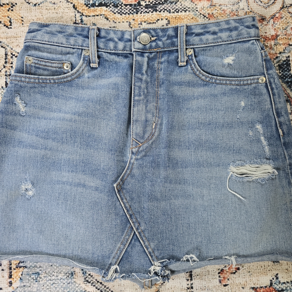 Lovers + Friends Blue Denim Skirt